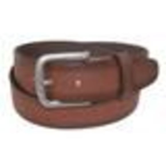 CTM Men's Big & Tall Burnished Leather Bridle Belt with Removable Buckle - Picture 3 of 3
